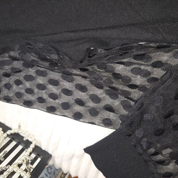 Black Sweater with Sheer Sleeves - Picture 4 of 4